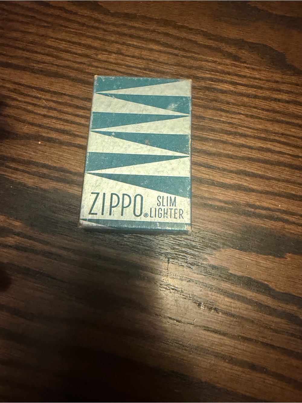 ZIPPO Slim Lighter Box - Teal and Cream Graphics